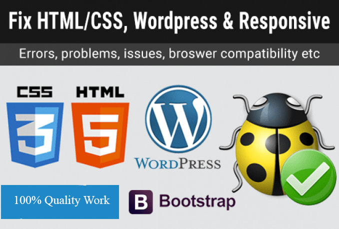 Gig Preview - Fix html,css,php,wordpress, responsiveness issue