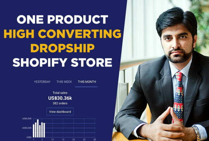 Gig Preview - Build high conversion one product dropshipping shopify store