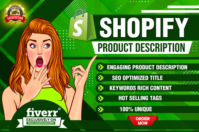 Gig Preview - Write seo optimized product description for your shopify store