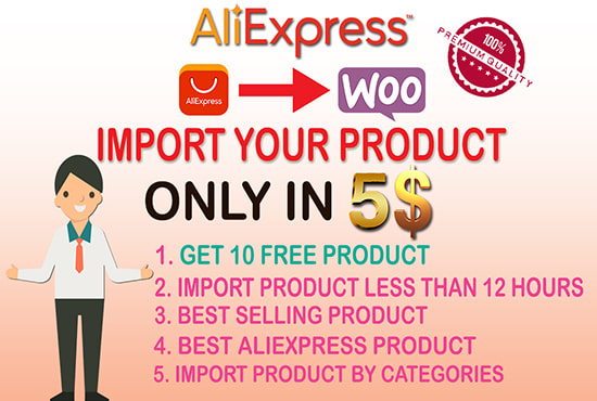 Gig Preview - Upload aliexpress top selling products to your website