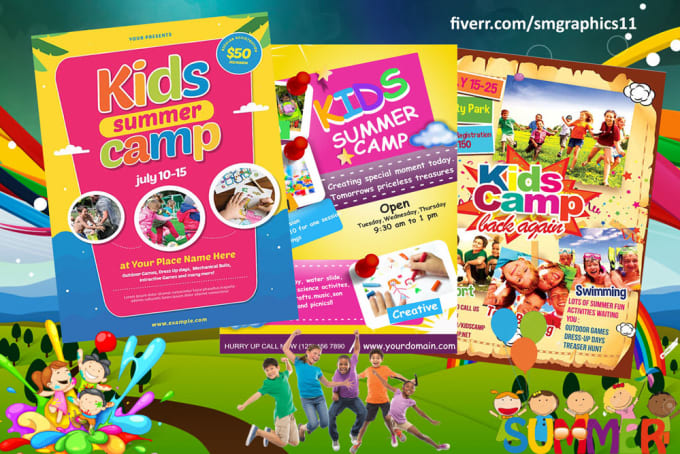 Gig Preview - Design awesome kids summer camp, kids party flyers