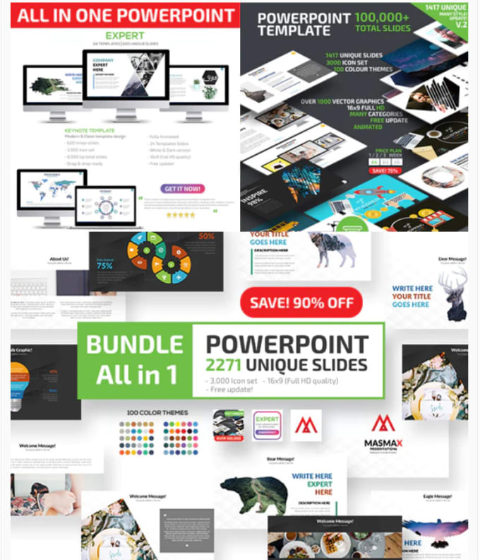 Gig Preview - Deliver 2500 premium powerpoint templates very high quality