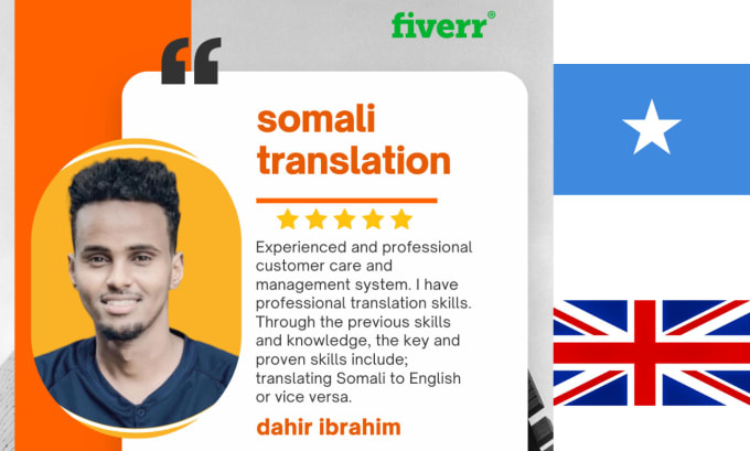 Bestseller - translate text, audio, and video in english or somali