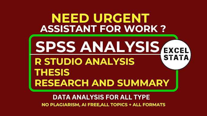 Bestseller - do data analysis,interpretations of research using spss analysis,excel and r