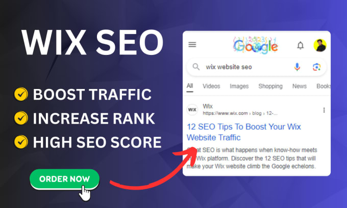 Gig Preview - Do wix SEO or wix on page search engine optimization