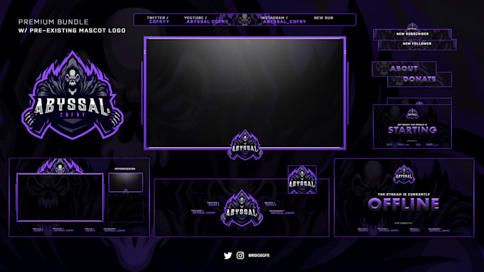 Gig Preview - Design custom twitch bundle, stream overlay, logo, and screens