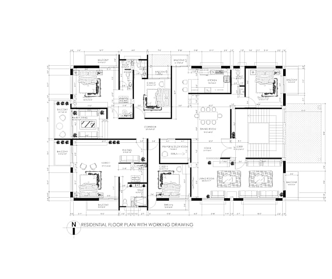 Gig Preview - Draw architectural floor plan,elevations in auto cad 2d