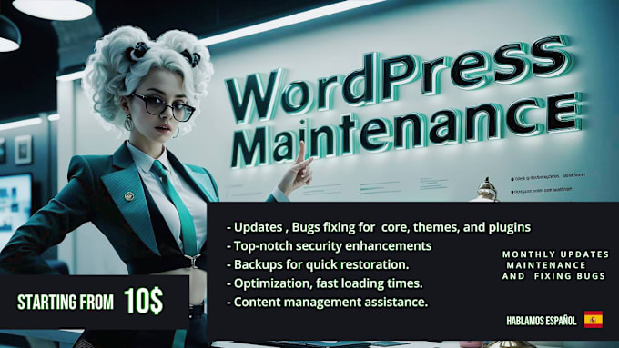 Gig Preview - Fix, update, and maintain wordpress site monthly backups