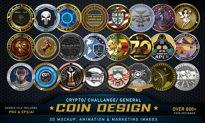 Gig Preview - Do a cryptocurrency, token, challenge coin, and coin design