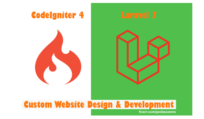 Gig Preview - Create laravel, codeigniter and django custom website