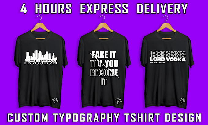 Gig Preview - Do custom typography t shirt design and clothing design