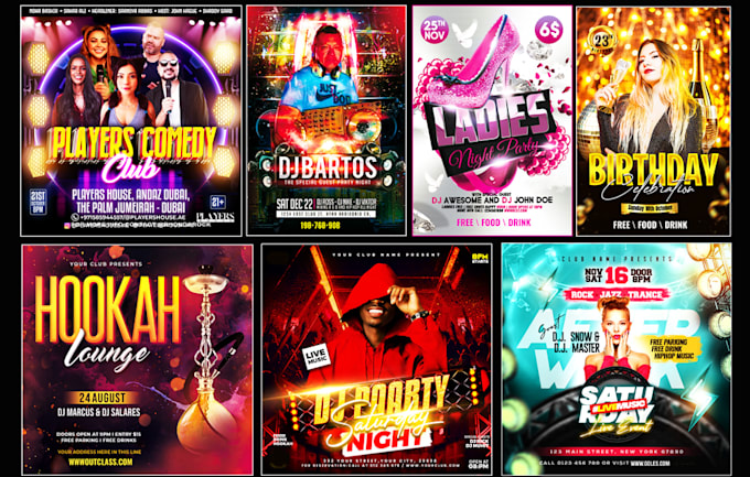 Gig Preview - Design dj club party birthday event hip hop concert nightclub ladies night flyer