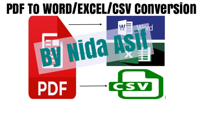 Gig Preview - Perform conversion of PDF file to word, excel and csv