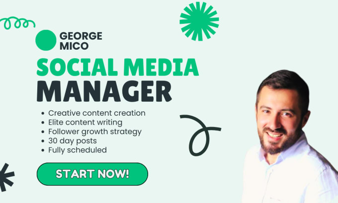 Gig Preview - Be the social media manager and content creator you deserve