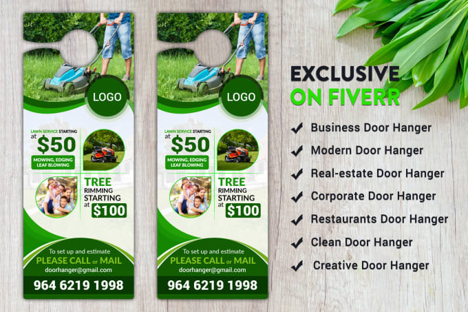 Gig Preview - Do professional lawn care door hanger design in 12 hours