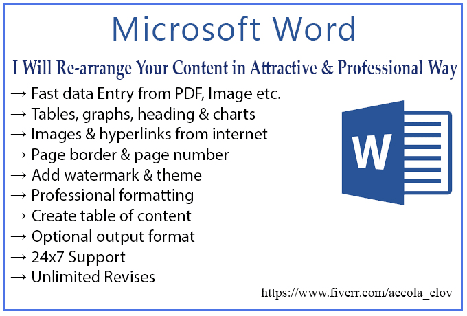 Gig Preview - Do any work in ms word and google docs