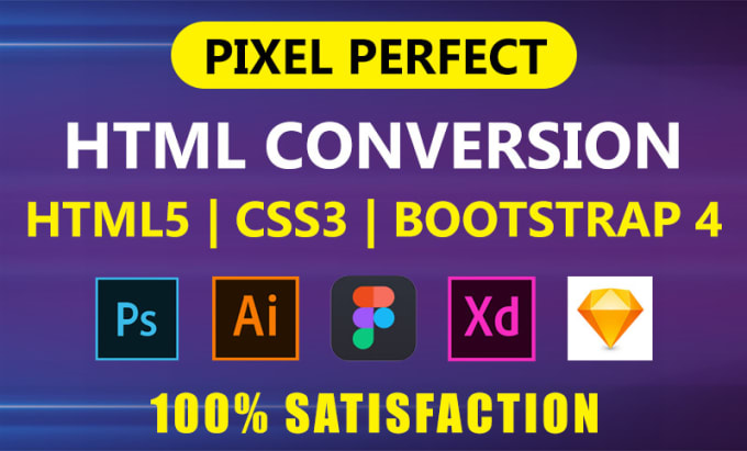 Gig Preview - Convert psd to html responsive, bootstrap, xd, ai, sketch to html5, css3