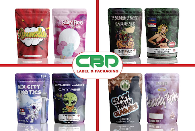 Gig Preview - Do cbd label design, product packaging design for box, bottle or mylar bag