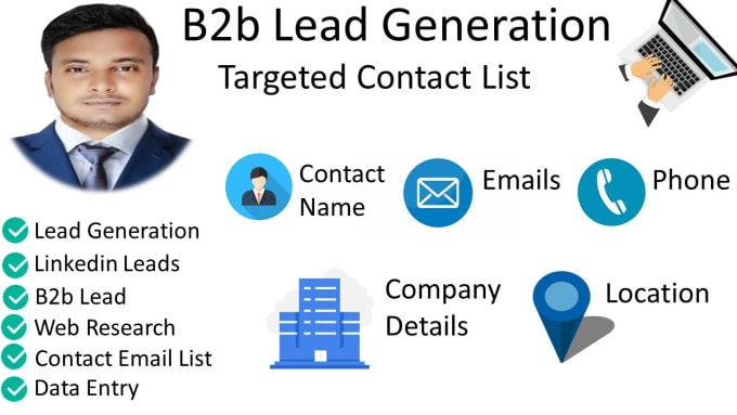 Gig Preview - Do targeted b2b lead generation, list building