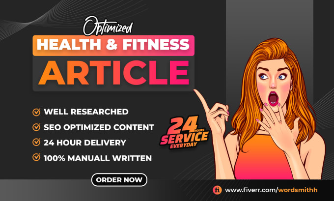 Gig Preview - Write SEO friendly health and fitness article and blog post