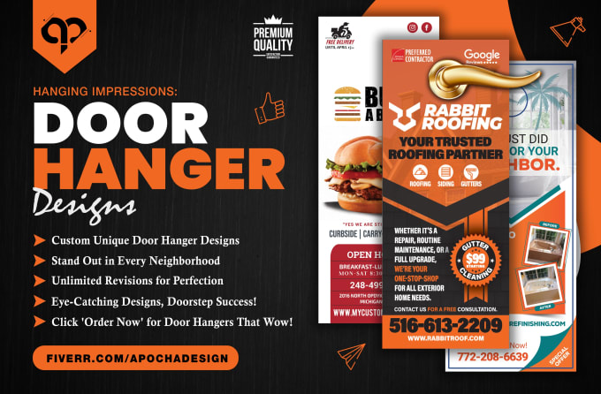 Bestseller - design custom door hanger, rack card, and dl flyers