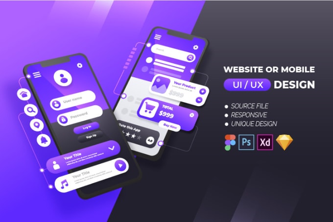 Gig Preview - Do UI UX design, website, dashboard, mobile app UI UX design