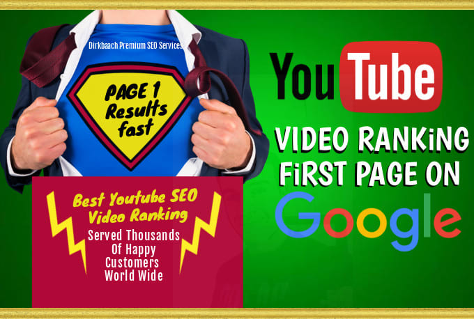 Gig Preview - Youtube video ranking seo first page on google for local busines and any video