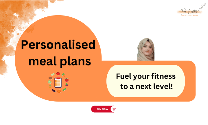 Gig Preview - Fuel your journey with personalized meal plans for success