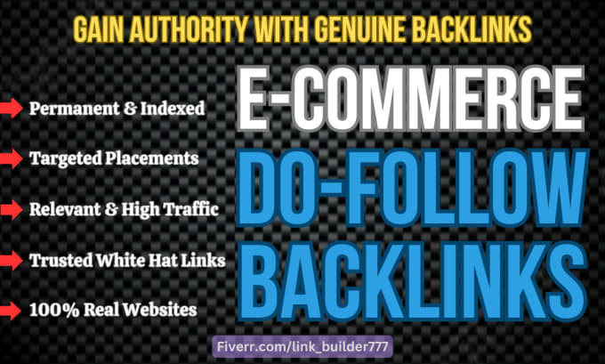 Gig Preview - Build off page SEO backlinks on high DR ecommerce websites