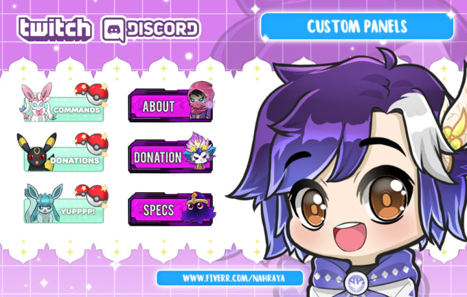 Gig Preview - Create chibi custom panels and emotes for your twitch