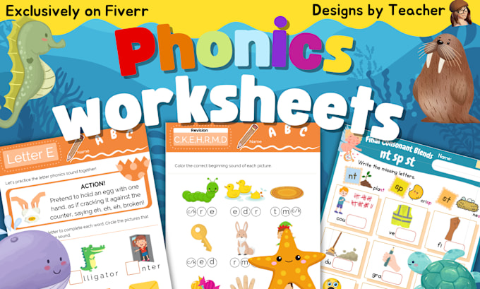 Gig Preview - Design phonics worksheets or flashcards that children love