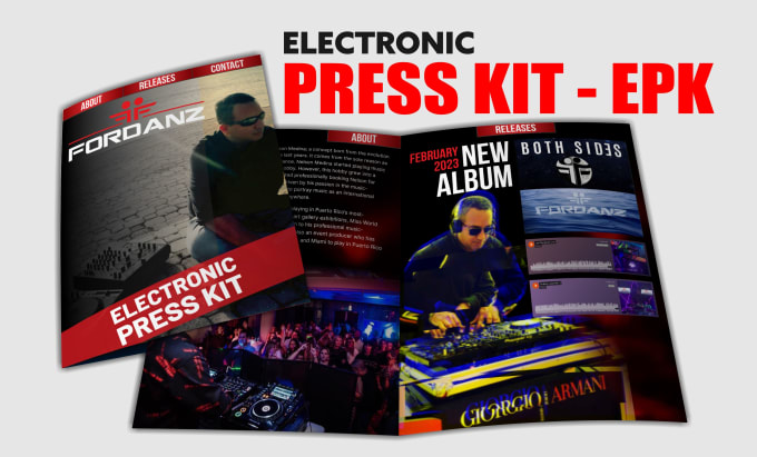 Gig Preview - Design press kit, epk, media kit, one sheet for dj, artists