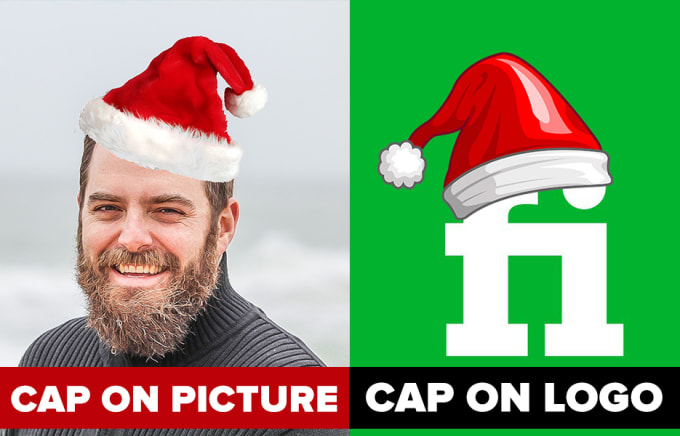 Gig Preview - Put santa hat or santa cap on your logo and picture