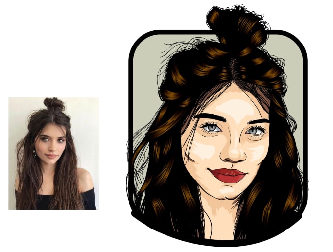 Gig Preview - Draw vector cartoon portrait and cute cartoon portrait