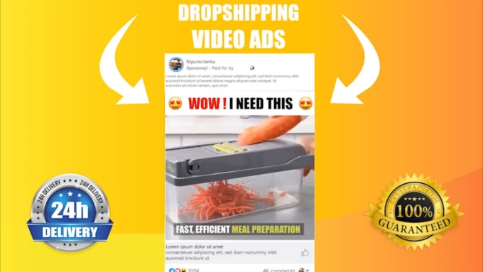 Gig Preview - Create best facebook video ads for dropshipping products