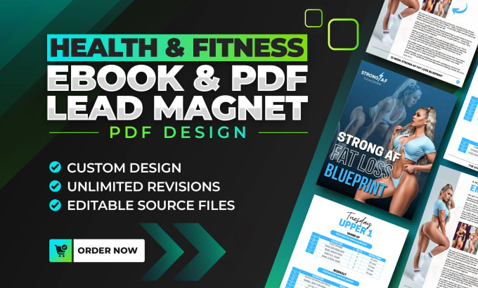 Gig Preview - Create your health and fitness ebook, pdf lead magnet design in canva