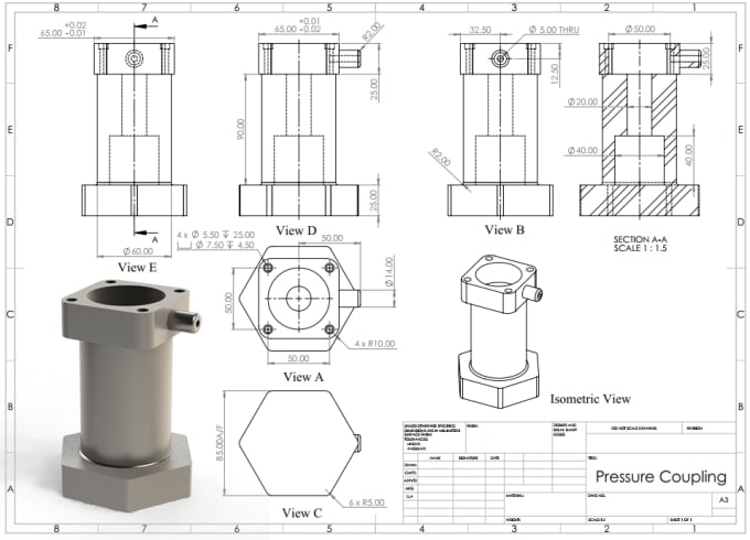 Gig Preview - Provide solidworks, autocad based general and fabrication engineering drawing