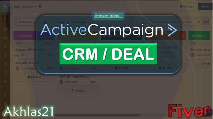 Gig Preview - Setup activecampaign crm, deal