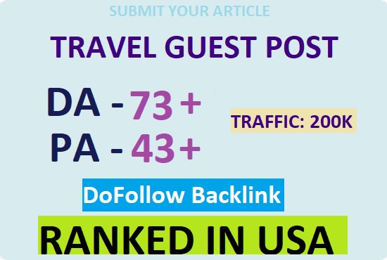 Gig Preview - Publish travel guest post in travel blog