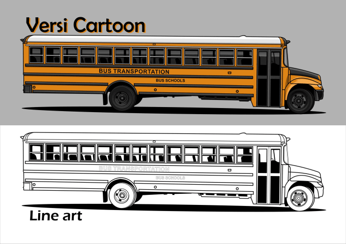 Gig Preview - Draw your bus vehicle into a vector cartoon