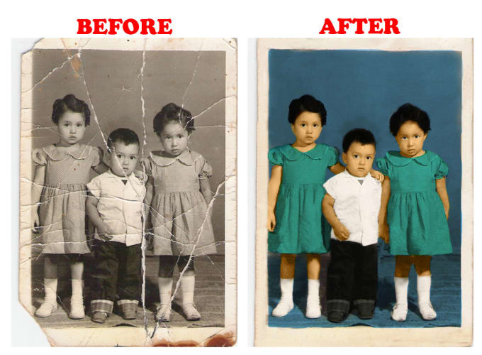 Gig Preview - Restore,repair,colorize old damaged photos,image restore