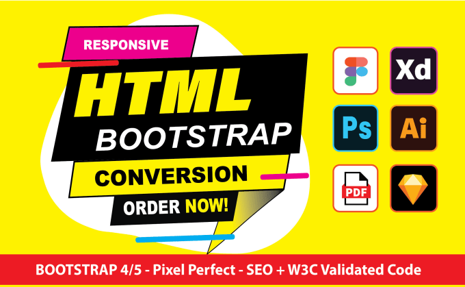 Bestseller - convert figma to html, psd to html, pdf to html, xd to html css bootstrap