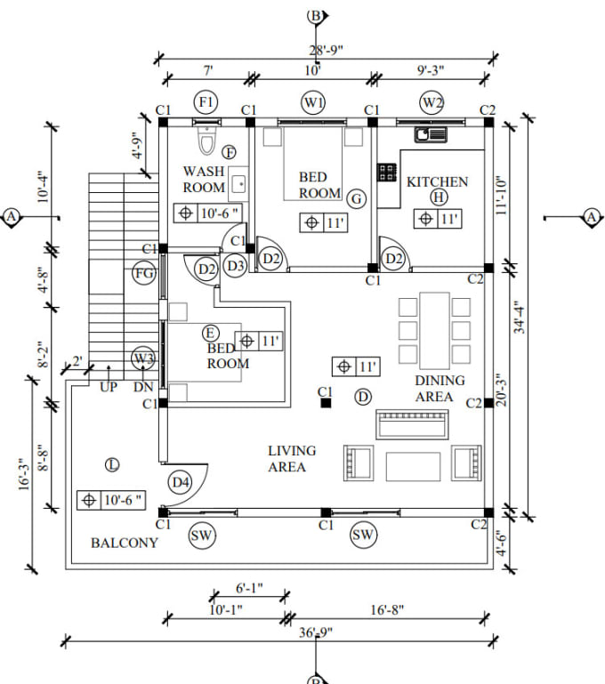 Gig Preview - Design 2d architecture house floor plans, elevation etc