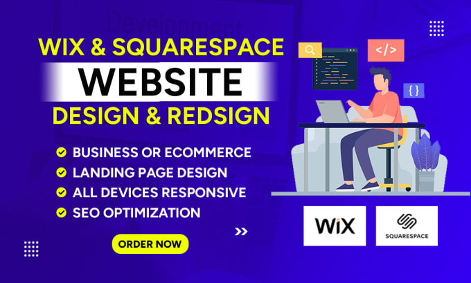 Gig Preview - Create wix website design and redesign squarespace website