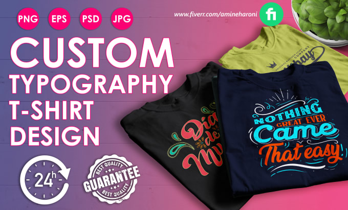 Gig Preview - Create outstanding typographie shirt design in 24h