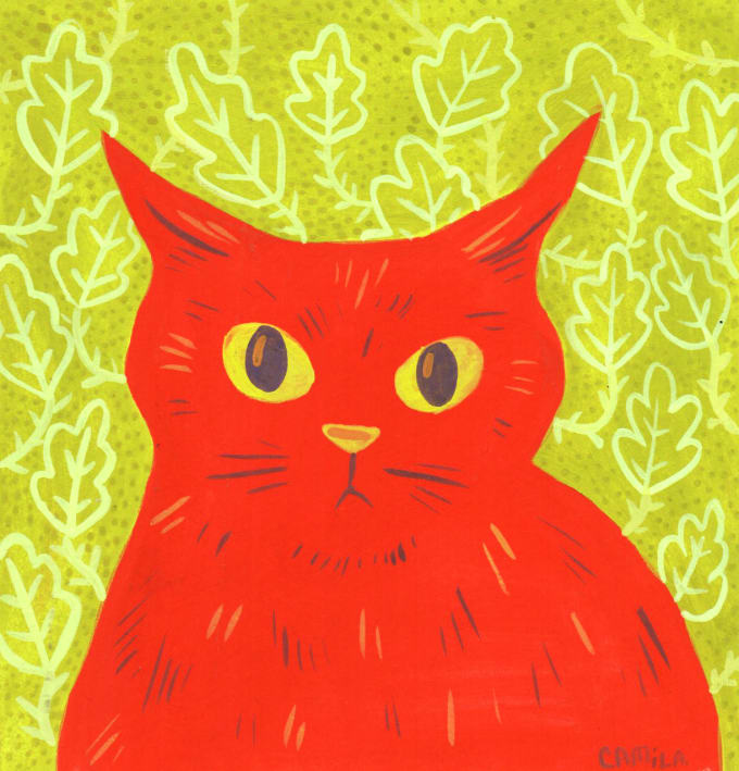 Gig Preview - Draw a colorful portrait of your cat or any pet