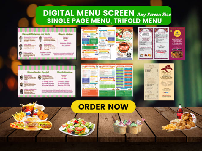 Gig Preview - Design food menu, restaurant menu and digital menu screen