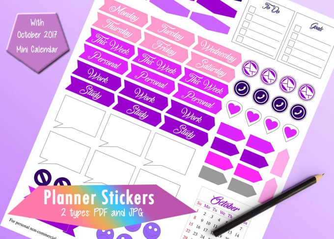 Gig Preview - Make you a custom printable planner stickers