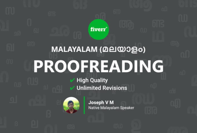 Gig Preview - Proofread and edit malayalam text