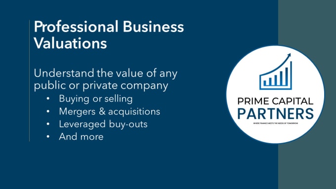 Gig Preview - Do professional business valuations and financial models